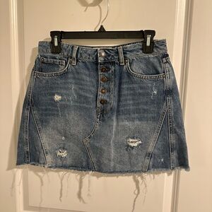 We The Free Denim Button-Up Skirt